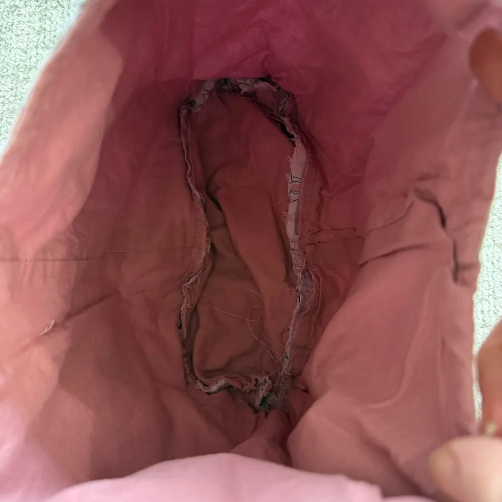 Handmade Pig Print Hobo‎ Bag Pink Cotton Shoulder Bag Cottagecore